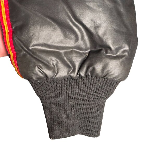 VTG Wynns Xtend Official Racing Puffer Jacket LG Black Snap Zip Closure USA 70s - Picture 5 of 14